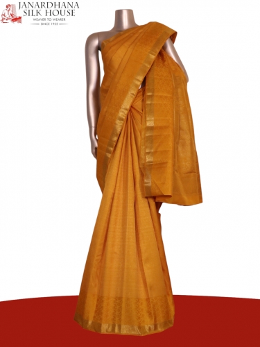 Pure Handloom Butta Contrast Kanjeevaram Silk Saree